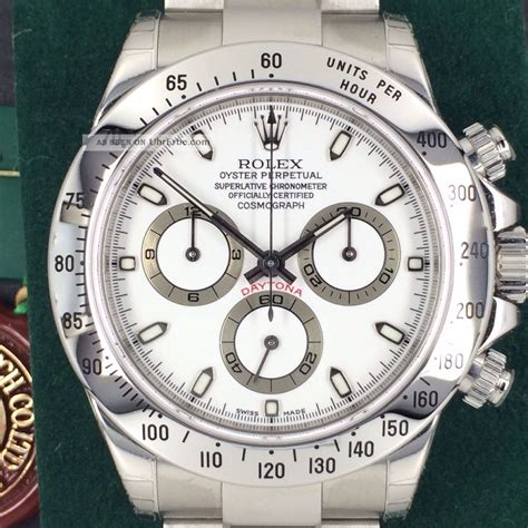 rolex daytona stahl weißes zifferblatt preis|rolex daytona gehäuse.